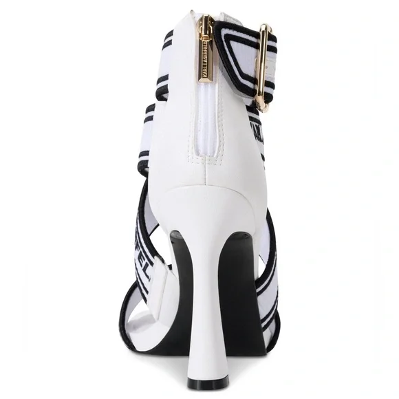 KARL LAGERFELD PARIS Women's Careliz Strappy Sandals- Size 7.5- Bright White - Picture 5 of 12